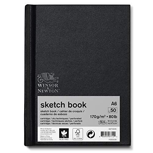 Winsor & Newton 6673005 Schetsboek met 50 vellen schetspapier, 170 g/m², hardcover gebonden met ruglijm, microgeperforeerde vellen - A6