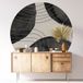 Autocollant Mural Rond - Design - Diamètre 140 cm - Adhésif + Protection Mate