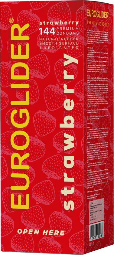 Euroglider Strawberry - Condooms met Aardbeien Smaak - 144 stuks