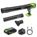 Greenworks 24V Accu Bladblazer met 4Ah Accu & 65W PD Snellader, 209km/h 7,65m³/min Krachtige Tuinblazer, Licht & Compact, Variabele Snelheid met Vergrendeling BLH22SA1