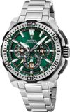 Festina F20724/3 Chrono Bike Heren Horloge Zilverkleurig Groen Staal