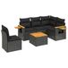 vidaXL 5-delige Loungeset met Kussens, Poly Rattan, Zwart