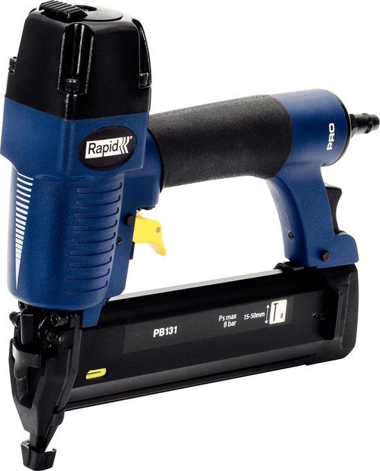 Rapid Professionele Pneumatische Tacker - Magnesium Behuizing - 15 mm Nagels - Blauw/geel