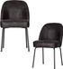 WOOOD Vogue Eetkamerstoelen - Leer - Zwart - Set van 2