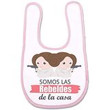 Supermolon 03632 - "Somos Las Rebeldes de Casa" slabbetje manchetknopen met klittenbandsluiting, pastelroze unisex