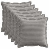 vidaXL Kussensloop HOUTEN Lichtgrijs 45 x 45 cm (6 stuks)