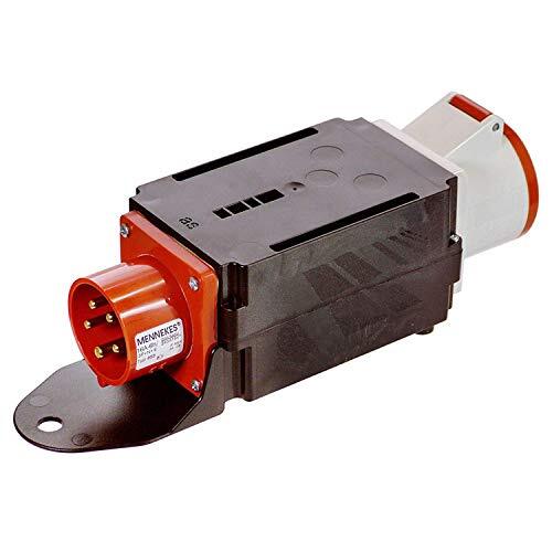 AS-Schwabe MIXO MAIN Starkstrom Verteiler – 5-poilige 400 V, 16 A CEE-Stecker auf CEE-Steckdose 16 A – Robuster Stromverteiler geeignet für Baustellen – IP44 – Made in EU – Schwarz I 60530