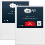 Artina Akademie – Set van 2 Schilderdoeken Canvas 70x100 cm – Spieraam van FSC® Hout – Wit Canvas 100% Katoen – 280 g/m