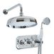 Hudson Reed Elizabeth Mitigeur de douche thermostatique avec inverseur rétro – Douchette – Pommeau Ø 30 cm et bras mural – Chromé et blanc