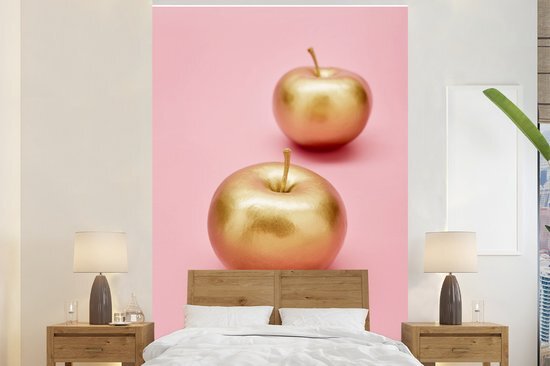 Nr1Wallpaper Behang - Fotobehang Appel - Goud - Stilleven - Breedte 145 cm x hoogte 220 cm