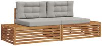 vidaXL 2-delige buitenbankset Massief Acaciahout en Polyester