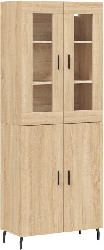 vidaXL Hoge kast 69,5x34x180 cm bewerkt hout sonoma eikenkleurig