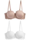 Next - Dames - Verpakking van 2 strapless multiway beha's met lichte vulling in cupmaten A-E - Huidkleur