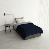 Donsjas voor winter, tweekleurig, saffier/platina, Frans bed