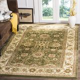 Safavieh Traditioneel tapijt voor woonkamer, eetkamer, slaapkamer - Lyndhurst Collection, korte pool, salie en ivoor, 160 x 230 cm