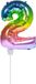 Folat Folieballon taart Mini cijfer 2 Regenboog (13cm)