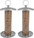 Esschert Design Bv 2x stuks vogel voedersilo RVS 27 cm