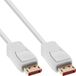 InLine DisplayPort 1.4 kabel, 8K, wit, vergulde contacten, 0,5m