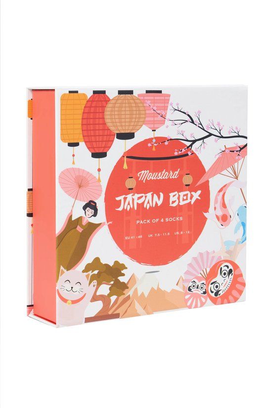 Moustard Japan Box Giftset - 4 Paar Sokken - Maat 41-46