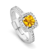 Orphelia Ring Zilver 925 Champagne Zirkonia Vierkant 16mm