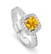 Orphelia Ring Zilver 925 Champagne Zirkonia Vierkant 16mm