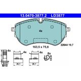 ATE Kit Plaquettes De Frein, Frein À Disque 13.0470-3877.2 Vw 2h6 698 151 A