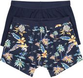 JP 1880 - Heren - midpants FLEXNAMIC® loungewear OEKO-TEX set van 2 onderbroek - Navy blauw - Maat 4XL