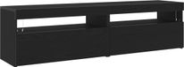vidaXL TV-meubels met LED-verlichting 2 stks Eiken Zwart 75x35x40 cm Bewerkt hout