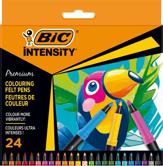 BIC Intensity Premium Viltstiften - 24 Stuks - Diverse Kleuren