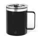 Benson Warmhoudbeker - thermos beker Barista - reis koffiebeker - RVS - zwart - 400 ml - deksel
