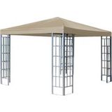 Rank Pavillon 3x3m Beige Metallpavillon Polyester PVC Beschichtet