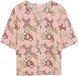 s.Oliver Chemisier Col en V Manches Courtes Fleurie Viscose Bordeaux