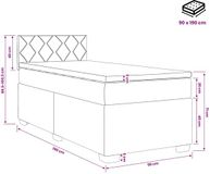 vidaXL Boxspringbed met matras en LED-verlichting, donkerbruin, 90 x 190 cm