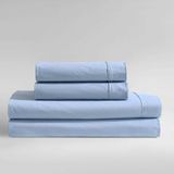 Calvin Klein - Eenpersoons beddengoedset van percal katoen met bijpassende kussensloop, diepe zakken, vervaagde vrijetijdskleding, slaapzaal benodigdheden (percal blauw)