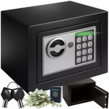 Ruhhy elektronische kluis met cijferslot en noodsleutel - compact zwart 23x17x17,5 cm