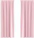 vidaXL Blackout Gordijnen met Ringen 2 st Babyroze 260 x 140 cm