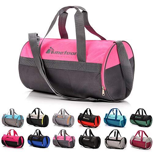 Meteor Sporttas Sport Bag ideaal voor Fitness Sportschool voor Dames en Heren Sporttas met een Schoenenzak Reistas (25L, Roze/grijs)