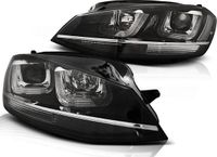 Viking Choice AP Onderdelen B.V. Koplampen dagrijlicht VW GOLF 7 11-17 U-TYPE ZWART WITH CHROOM LINE