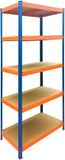 Merkloos Stellingkast - 200x90x60 cm - tot 875 kg - blauw-oranje