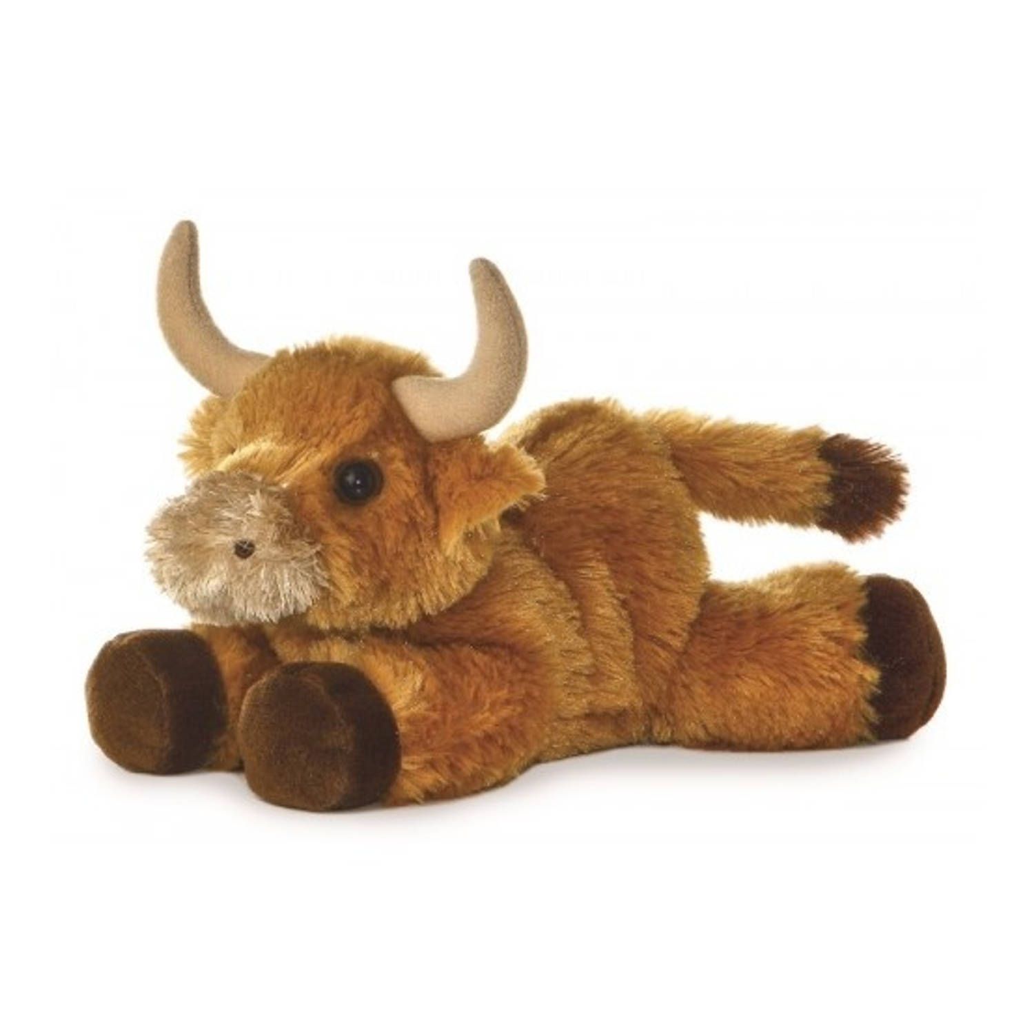 Aurora Knuffel Mini Flopsie Mac Stier 20.5 Cm - Bruin