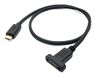 System-S USB 3.1 kabel 50 cm type C stekker naar bus schroef adapter in zwart