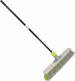 Buemag Bezem buiten - met telescoopsteel - staaldraad/elaston - 40 cm - groen/grijs - straatbezem
