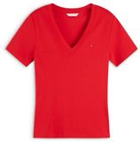 Tommy Hilfiger Dames T-shirt Korte Mouw Katoen XXS Knalrood