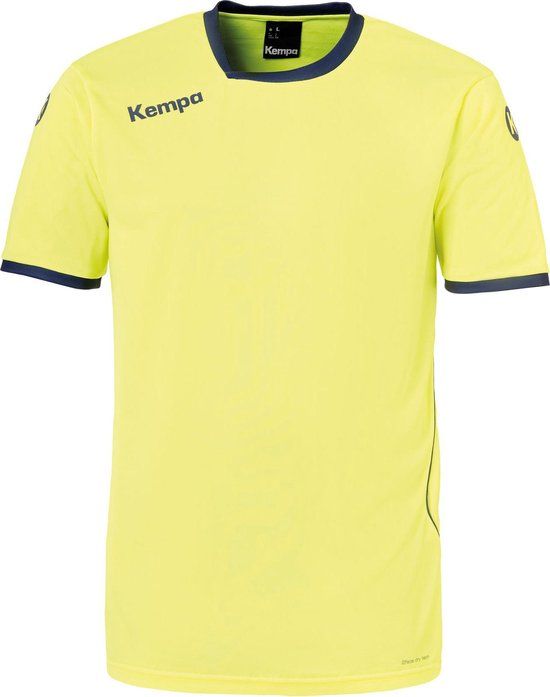 Kempa Curve Sportshirt - Kinderen - Maat 116 - Geel/Blauw