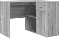 vidaXL Hoekbureau met opbergruimte, Grijs Sonoma, 88 x 50 x 75 cm