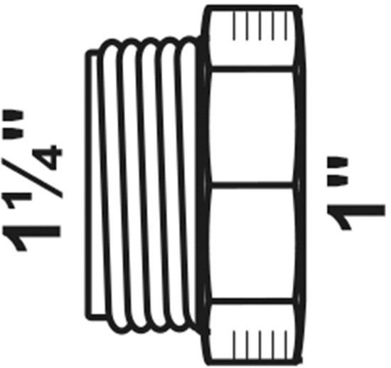KIRCHHOFF GI verloopstuk, gegalvaniseerd, 1 1/4"BU x 1"BI, (241)