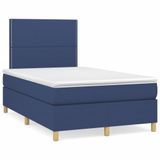 vidaXL Boxspringbed met matras, blauw, 140x190 cm, gestoffeerd