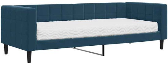 vidaXL Slaapbank met matras 80x200 cm fluweel blauw
