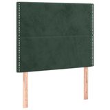 VidaXL Hoofdeind & Voeteind Donkergroen Polyester/Hout 1000x50x1180-1280 mm