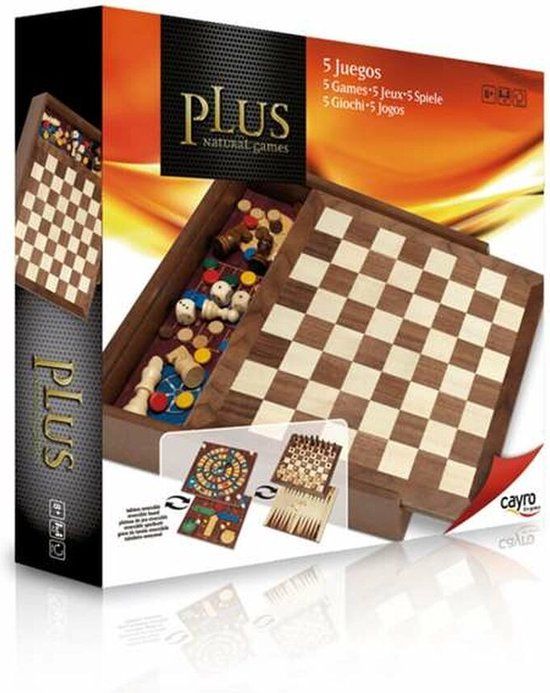Set van 5 Bordspellen Cayro Plus Hout 29 x 29 cm - Geronimo Games